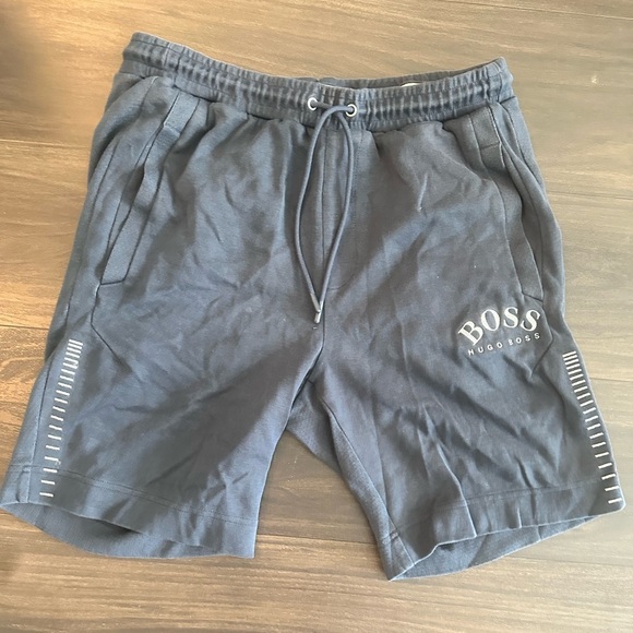 Boss Blue Athletic Shorts with Elastic Waistband - Picture 1 of 2
